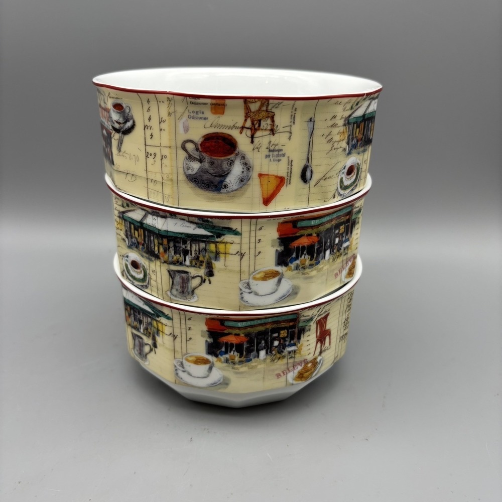 Williams Sonoma M LANGE 2009 Ceramic Porcelain Bowls Set Of 3‎ Retired